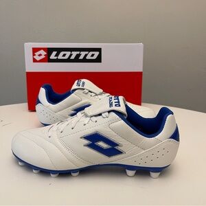 Lotto Stadio 200 III FG - Soccer Football Cleats -White Blue NEW